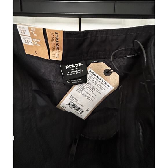 New PrAna Bridger Slim Fit Jeans | Black Out | Actual Size 30x35 - Picture 4 of 10